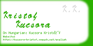 kristof kucsora business card